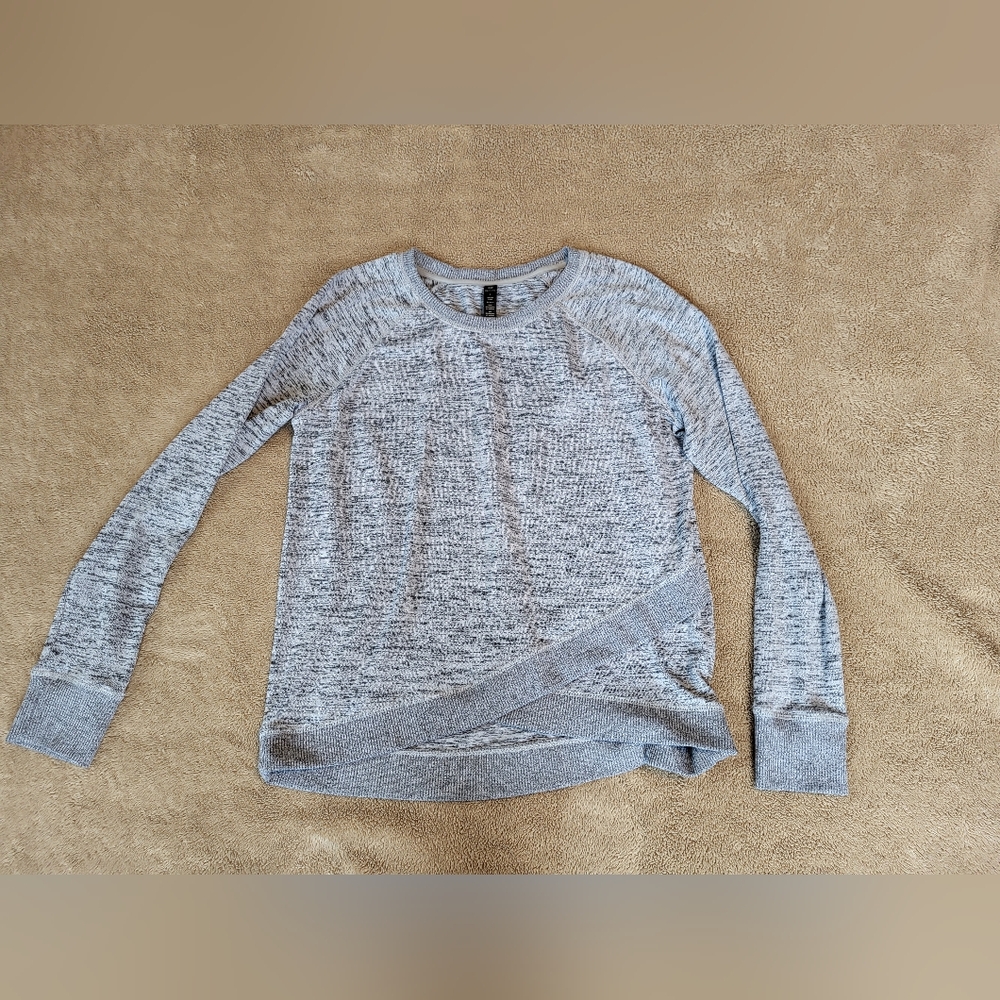 90 Degree By Reflex Heather Gray Marled Long Sleeve Top